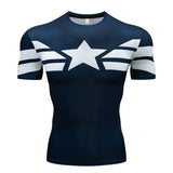 New Comic Superhero Compression Shirt Captain America Iron Man Fit Tight G Ym Bodybuilding T Shirt
