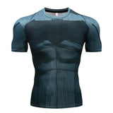New Comic Superhero Compression Shirt Captain America Iron Man Fit Tight G Ym Bodybuilding T Shirt