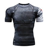 New Comic Superhero Compression Shirt Captain America Iron Man Fit Tight G Ym Bodybuilding T Shirt
