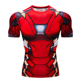 New Comic Superhero Compression Shirt Captain America Iron Man Fit Tight G Ym Bodybuilding T Shirt