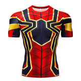 New Comic Superhero Compression Shirt Captain America Iron Man Fit Tight G Ym Bodybuilding T Shirt