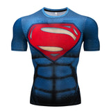 New Comic Superhero Compression Shirt Captain America Iron Man Fit Tight G Ym Bodybuilding T Shirt