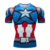 New Comic Superhero Compression Shirt Captain America Iron Man Fit Tight G Ym Bodybuilding T Shirt
