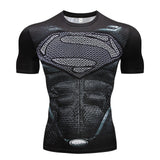 New Comic Superhero Compression Shirt Captain America Iron Man Fit Tight G Ym Bodybuilding T Shirt