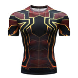 New Comic Superhero Compression Shirt Captain America Iron Man Fit Tight G Ym Bodybuilding T Shirt