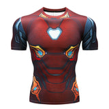 New Comic Superhero Compression Shirt Captain America Iron Man Fit Tight G Ym Bodybuilding T Shirt